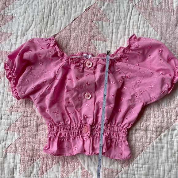 Eyelet pink prairie top - Picture 5 of 6